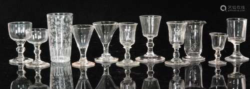 A group of assorted 19th Century glass comprising a tumbler