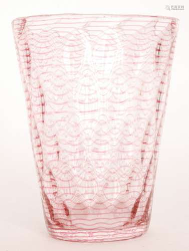 A large 1940s Stevens & Williams glass tumbler vase