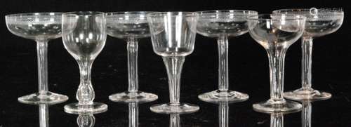 A set of four early 20th Century hollow stem Champagne glasses