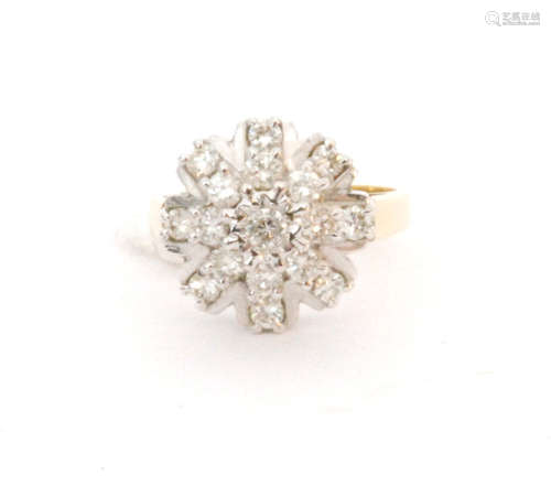 A later 20th Century 18ct hallmarked diamond cluster ring