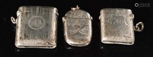 Two hallmarked silver cushioned rectangular vesta cases