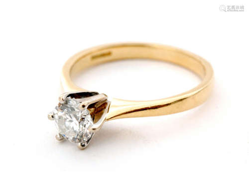 An 18ct solitaire diamond ring