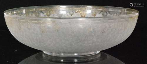 A large early 20th Century glass bowl in the manner of Baccarat