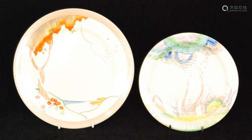 A Clarice Cliff Taormina circular plate circa 1936