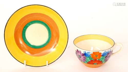 A Clarice Cliff Gayday globe shape cup and saucer circa 1931