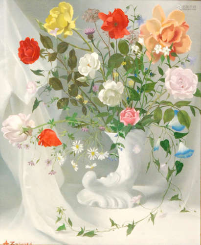 ANNA KATRINA ZINKEISEN (1901-1976) - Roses and wild flowers in a vase