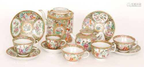 A collection of assorted late 19th to early 20th Century Chinese famille rose to include a tea kettle