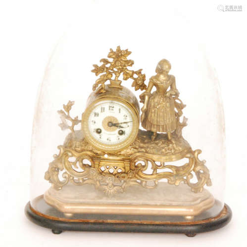 A 19th Century gilded spelter eight day strike mantle clock