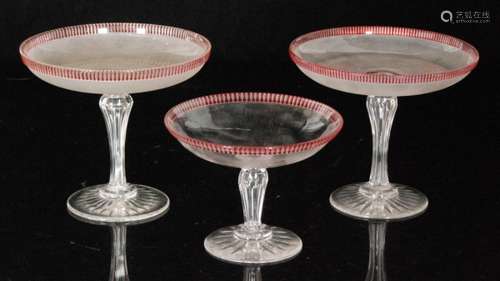 A pair of late 19th Century Molineaux Webb & Co glass tazzas