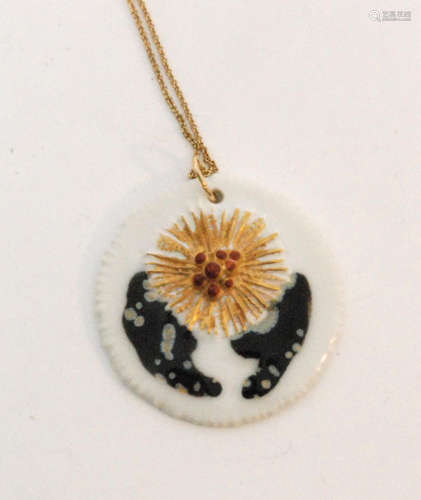 A Danish Royal Copenhagen and Anton Michelsen circular white ceramic pendant