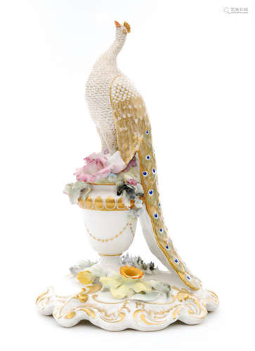 A Royal Crown Derby model of a 'Golden Peacock'