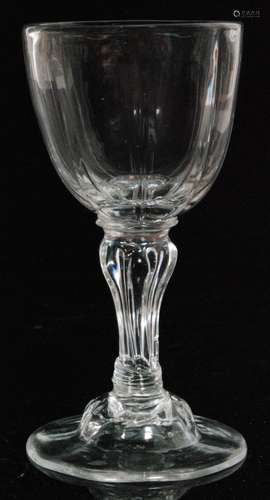 An 18th Century champagne glass circa 1755