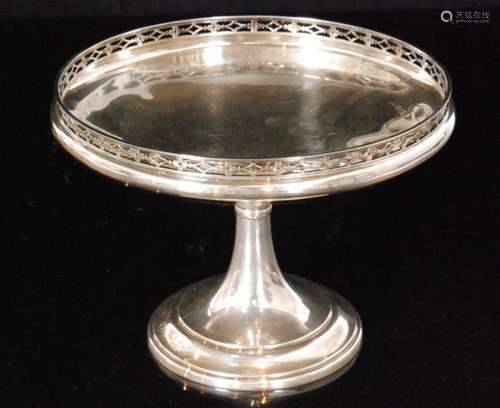 A hallmarked silver tazza of plain form