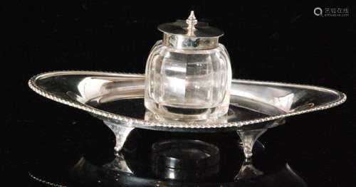 A Victorian hallmarked silver inkstand