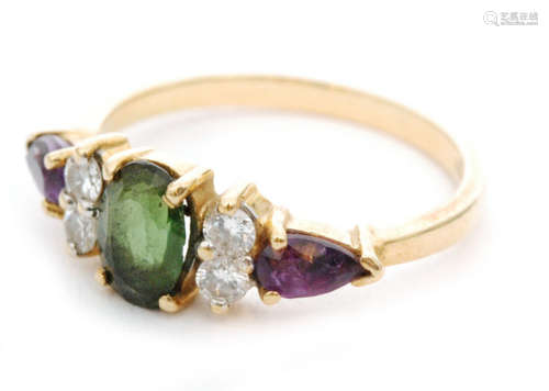 A modern 18ct hallmarked green tourmaline