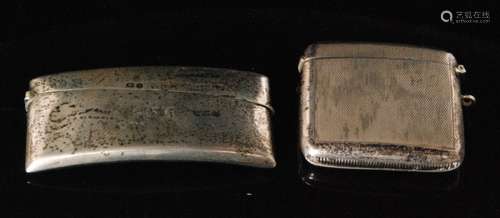 A hallmarked silver clapper board card case of plain form