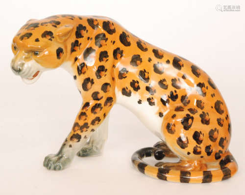 A Beswick figure of a seated leopard