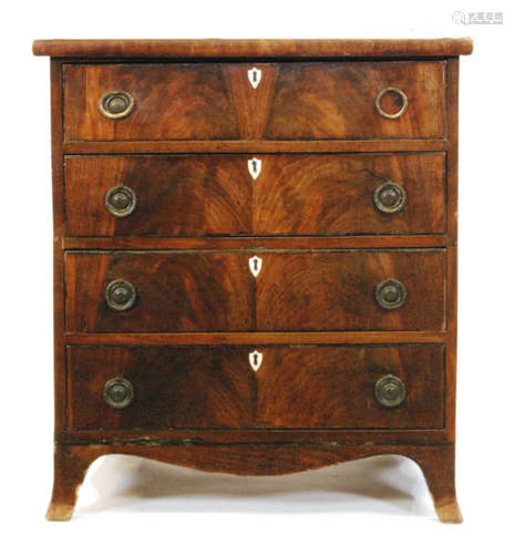 A 19th Century mahogany chest of four drawers of small proportions