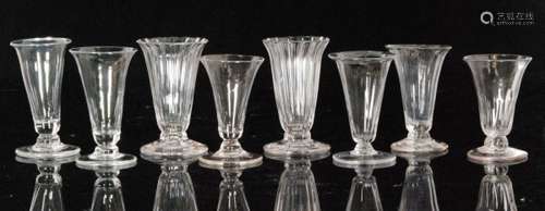 A group of 18th Century and later jelly glasses comprising fluted