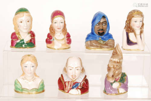 Seven boxed Royal Worcester 'The Connoisseur Collection' candle snuffers comprising William Shakespeare