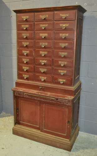 A 19th American cast iron maroon painted cabinet 'The Shannon'