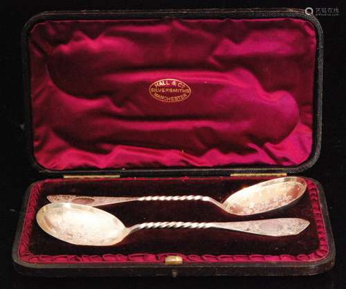 A pair of Victorian hallmarked silver spoons