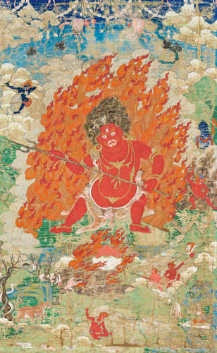 THANGKA EINER NYINGMA-SCHUTZGOTTHEIT.