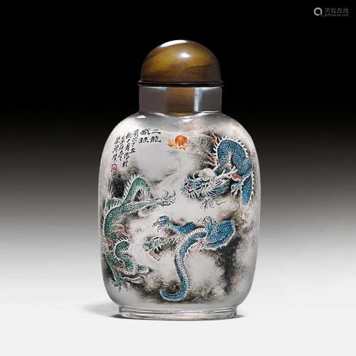 GLAS SNUFFBOTTLE VON ZHANG XINGJIE.