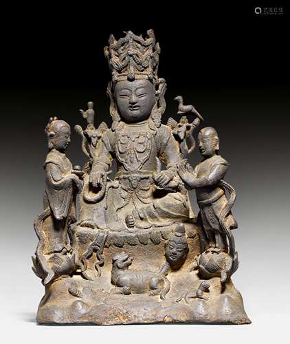 GUANYIN MIT SHANCAI UND LONGNÜ.