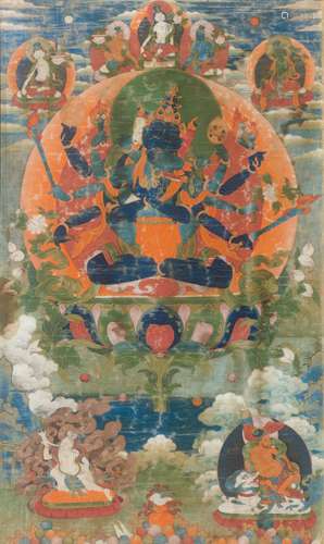 THANGKA DES GUHYASAMAJA YAB-YUM.