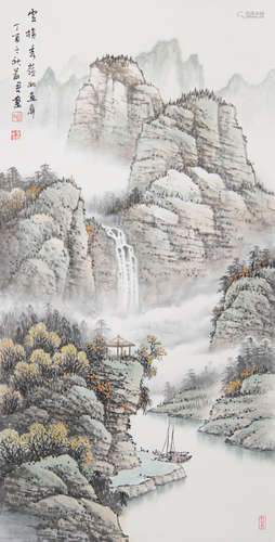 熊华君  云横秀岭如画屏