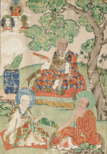 THANGKA DEPICTING THE ARHAT PANTHAKA, QING DYNASTY