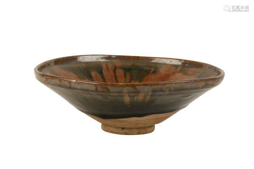 RUSSET-SPLASHED GLAZED-POTTERY CONICAL BOWL, SONG DYNASTY OR LATER