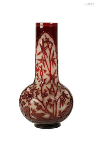 GOOD PEKING GLASS VASE, QING DYNASTY, 19TH CENTURY