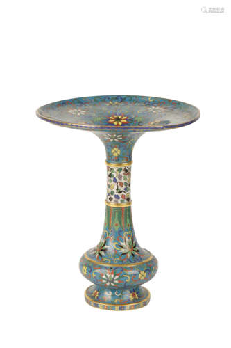 CLOISONNE FLARE FORM VASE, QING DYNASTY, 19TH CENTURY