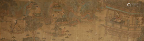 SHAO DIAN (CHINESE, 17TH CENTURY) scroll painting depicting a continuous landscape