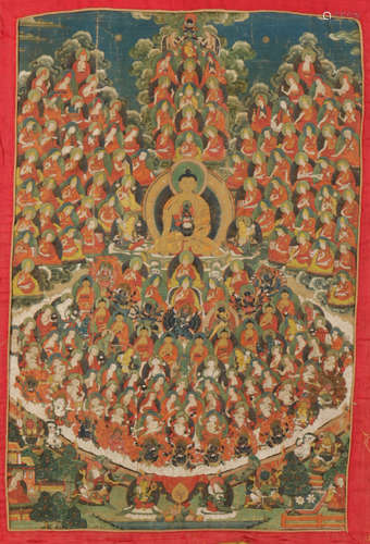 THANGKA OF MAHASANGHA, TIBET, 18TH / 19TH CENTURY