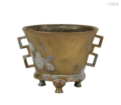 SMALL BRONZE TRIPOD CENSER, 17TH / 18TH CENTURY,