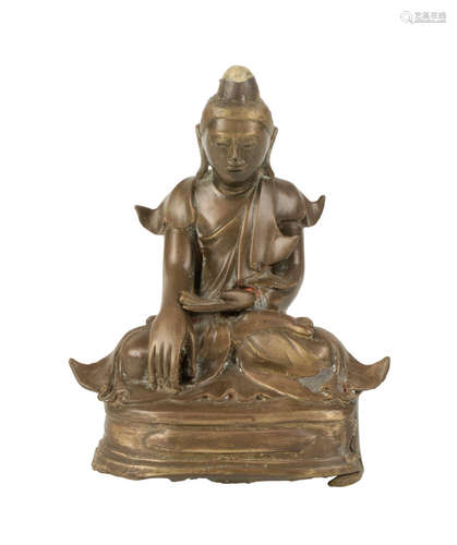 SEATED GILT BRONZE BUDDHA, BURMESE 19TH CENTURY