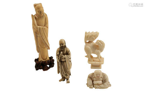 CARVED IVORY FIGURE OF AN IMMORTAL, MING DYNASTY