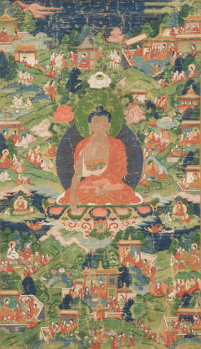 THANGKA, painted with the Shakyamuni Buddha