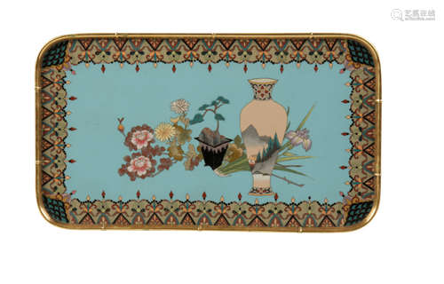 CLOISONNE PLAQUE, MEIJI / TAISHO PERIOD