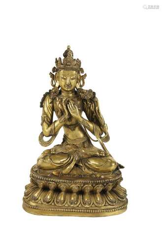 GILT BRONZE FIGURE OF CHINTAMANICHAKRA AVALOKITESVARA