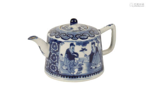 BLUE AND WHITE TEAPOT, QING DYNASTY, 19TH CENTURY