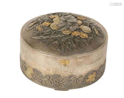 FINE SILVER AND SILVER-GILT BOX BY TOYOKAWA KOJI