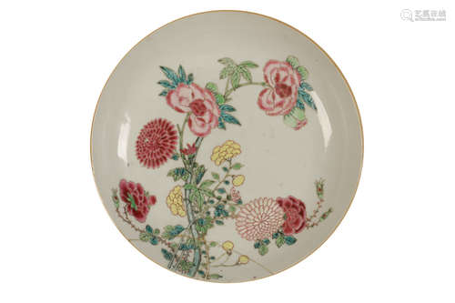 FINE FAMILLE ROSE DISH, JOHANNEUM MARK N=176, YONGZHENG PERIOD (1723-1735)