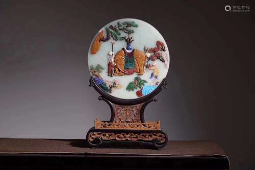 A HETIAN JADE FINE DECORATED SCREEN