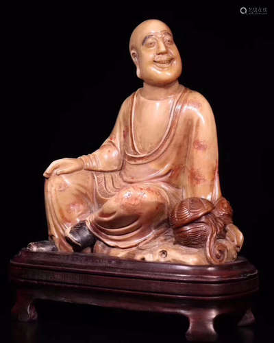 A QIANG SOAPSTONE BUDDHA PENDANT