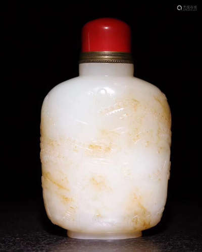 HETIAN JADE MAN SUBJECT SNIFF BOTTLE