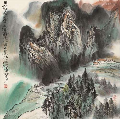 何海霞 山水 立轴 纸本